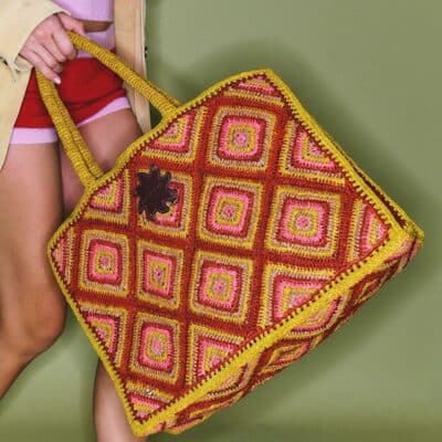 Cabas Archi Raphia Rose