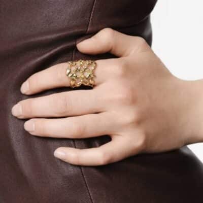 Bague Olea manchette dorée
