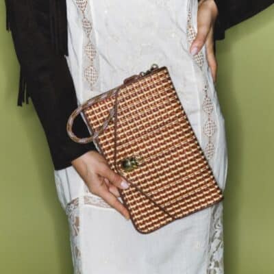 Pochette  Cuir Tressé Fusealis
