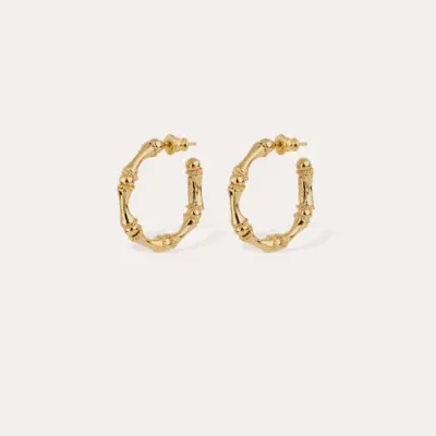 Boucles d'oreilles créoles Bambou mini dorées