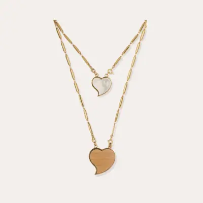 Collier Scapulaire Mirage doré - Bois & Nacre Blanche