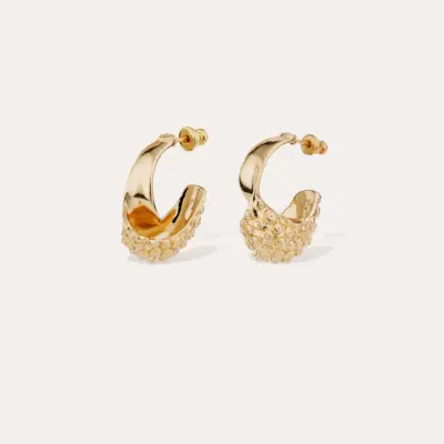 Boucles d'oreilles Almara créoles moyen modèle dorées