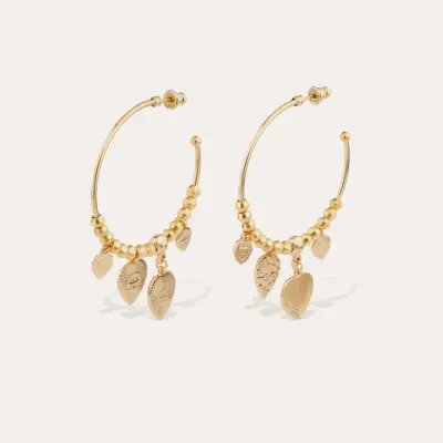 Boucles d'oreilles créoles "I Love you" mini dorées