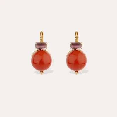 Boucles d'oreilles Décalcia dorées rouge