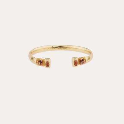 Bracelet Sarina doré - Jaspe rouge