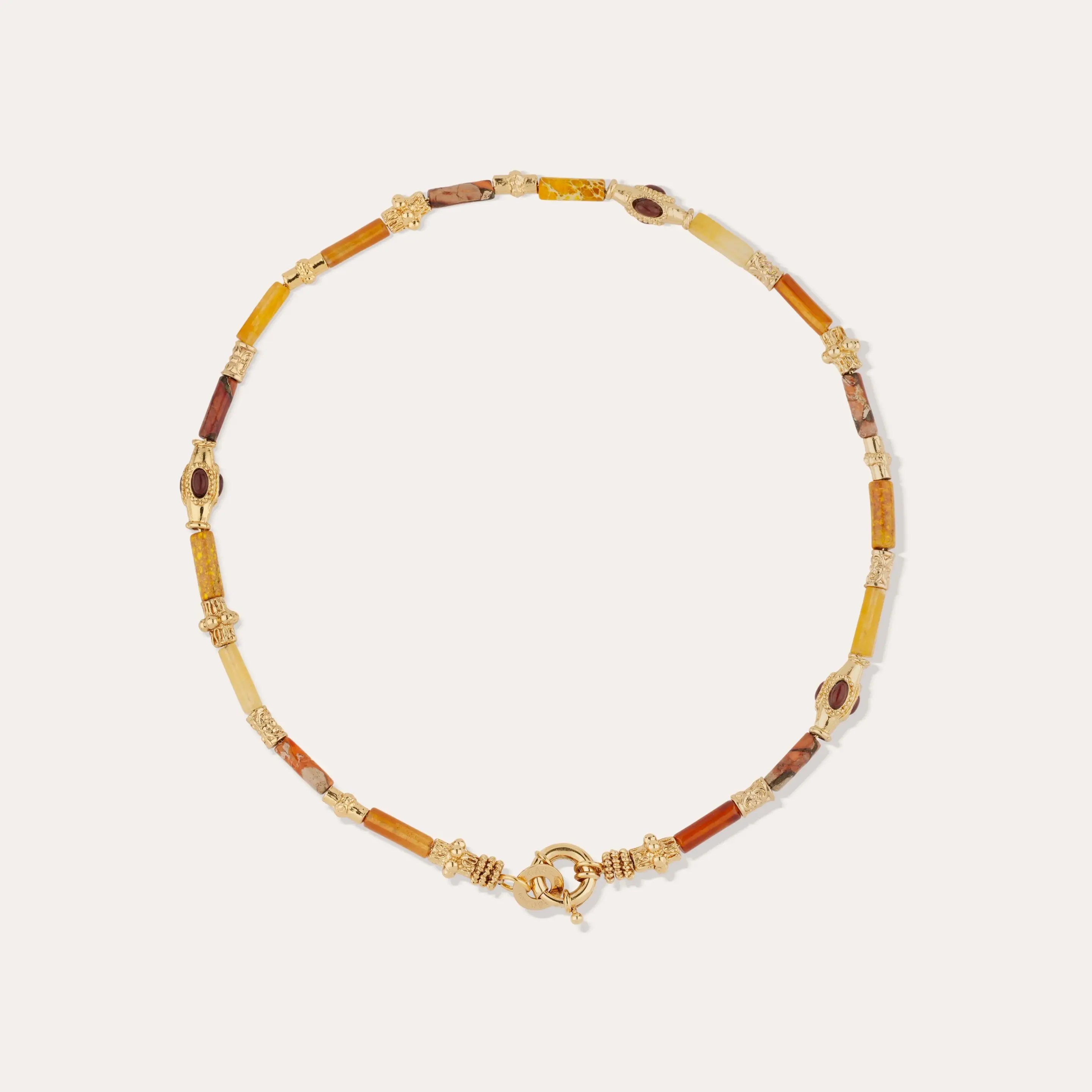 Collier Kali doré – Jaspe Rouge & Jaspe Malinga