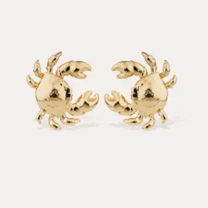 Boucles d'oreilles puces Krabe dorées