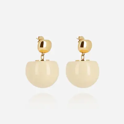 Boucles d'oreilles Rosazia écru