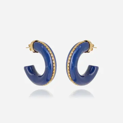 Boucles d'oreilles Monge bleu marine