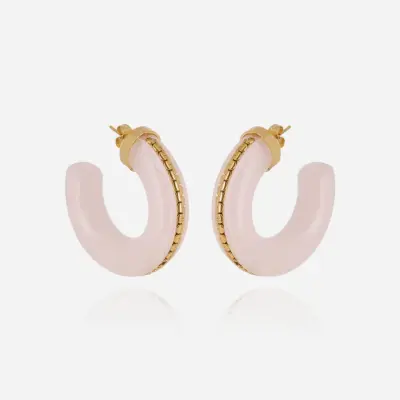 Boucles d'oreilles Monge rose pale