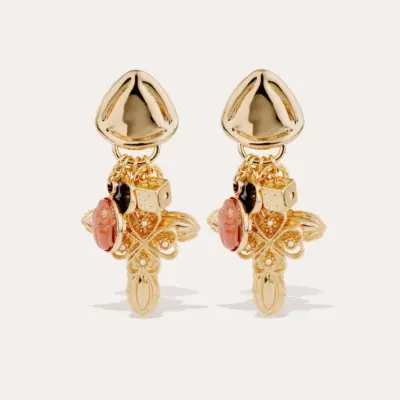 Boucles d'oreilles Suerte Charms Métal doré
