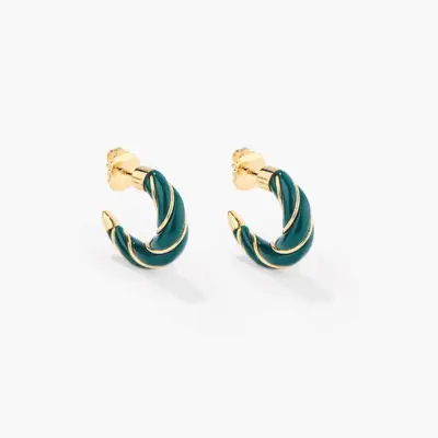 Boucles d'oreilles Diana vert émeraude