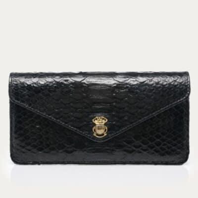 Portefeuille Alex Long Python Noir