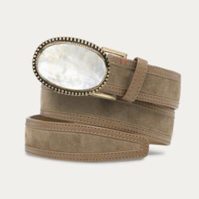 Ceinture Dallas Veau Velours Taupe