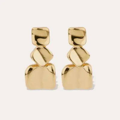 Boucles d'oreilles Square grand moèle Métal doré