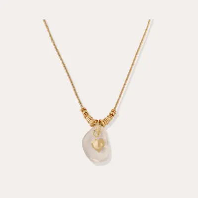 Collier Galet doré - Cristal de roche