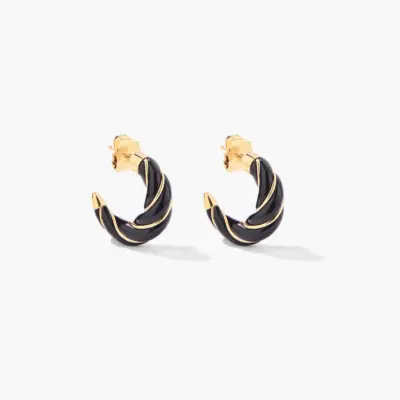 Boucles d'oreilles Diana noir