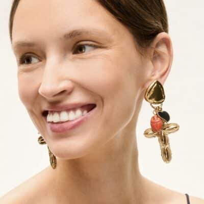 Boucles d'oreilles Suerte Charms Métal doré