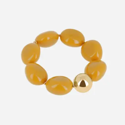 Bracelet Galet moutarde