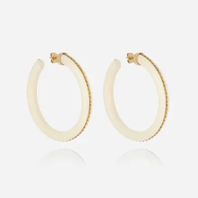 Boucles d'oreilles Rhodo Ivoire
