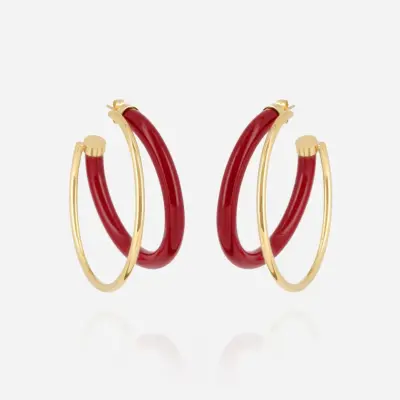 Boucles d'oreilles Hedland bordeaux