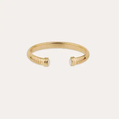 Bracelet Antigone Jonc Nacre blanche Métal doré
